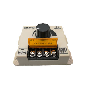 30A LED Strip Dimmer 12V 24V 720W Max Big Power For Led Single On Off Switch Knob Control Electric Shock Cover Light Regulator