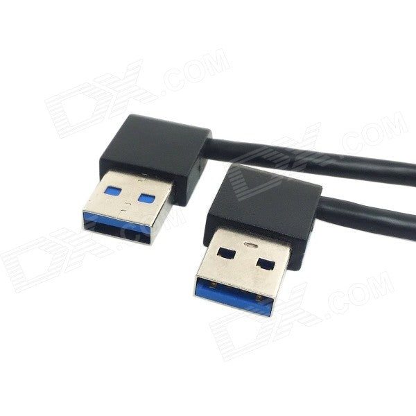 CY U3-182-0.5M USB 3.0 Type A Male 90 Degree Left Angled to Right Angled Extension Cable - Black wholesale bulk price