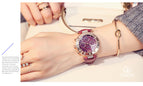GUOU Watch Luxury Ladies Watch Fashion Quartz Watch Women Rhinestone Leather Casual Women's Watch Rose Gold relogio feminino