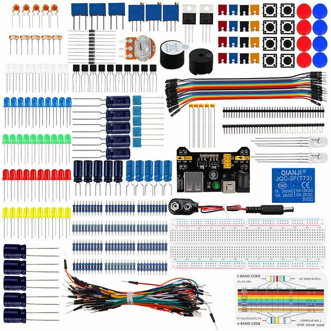 Geekcreit DIY Electronics Basic Starter Kit Breadboard Jumper Wires Resistors Buzzer for UNO R3 Mega2560 wholesale bulk price