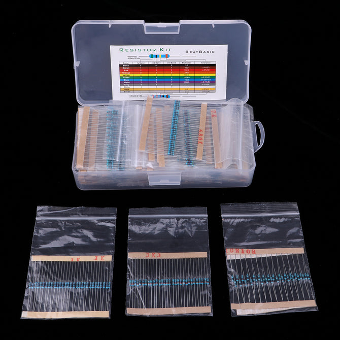 38 Values 1% Tolerance Resistor Kit Assortment 0 Ohm-1M Ohm (Pack of 1140) wholesale bulk price