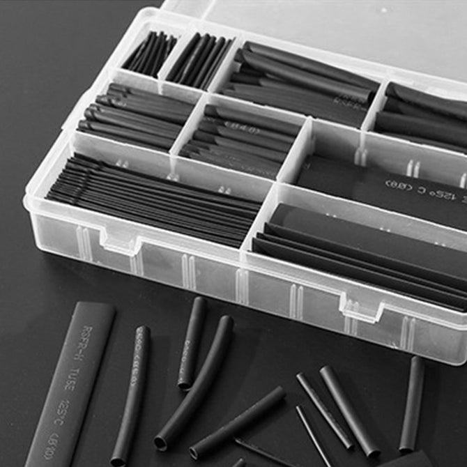 385Pcs/box Polyolefin Shrinking Assorted Insulated Sleeving Tubing Set Heat Shrinkable Tube Wrap Wire Heat Shrink Tubing Durable