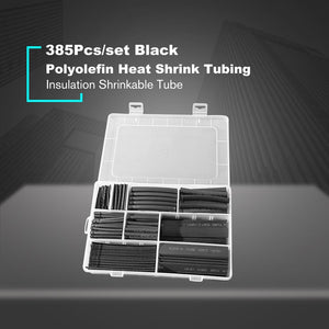 385Pcs/box Polyolefin Shrinking Assorted Insulated Sleeving Tubing Set Heat Shrinkable Tube Wrap Wire Heat Shrink Tubing Durable