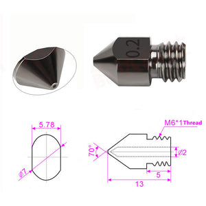 3D Printer parts MK7 MK8 steel Mold Super Hard nozzle m6 Threaded Corrosion-Resistant 1.75mm for Ender 3 CR10 Ender 3 PRO