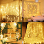 3M LED Curtain Lights USB Window Curtain Waterfall Fairy Light for Home Room Bedroom Christmas Party New Year Decoration Outdoor