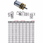 3V 6V 12V DC N20 Mini Micro Metal Gear Motor with Gearwheel DC Motors 15 30 50RPM 100 200RPM 300 500 1000 RPM