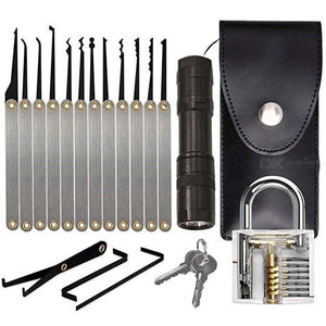 20pcs/lot X18 PCS Multifunctional Transparent Practice Lock Unlock Tool Locksmith Practice Tool Kit wholesale bulk price