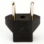 3pcs Black 6A US TO EU Adapter Plug USA to Euro Europe Wall Power Charge Outlet 2 Flat Pin to 2 Round Pin Socket Adapter RU/ES