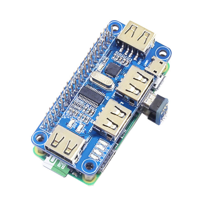 4 Ports USB HUB HAT For Raspberry Pi 3 / 2 / Zero W Extension Board USB To UART For Serial Debugging Compatible With USB2.0/1.0