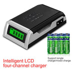 4 Slots EU/US/UK Plug LCD Display AA AAA Lithiumes Ni-MH Battery Fast Charger