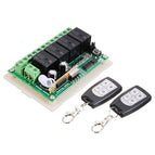 433Mhz Universal Radio Receiver Relay Remote Control Switch DC 12V 4CH Relay Receiver Module+RF Remote Controller Transmitters
