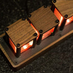 LED RGB Pseudo Glow Tube Digital Clock Nordic Style Desktop Assembly Walnut Decoration wholesale bulk price