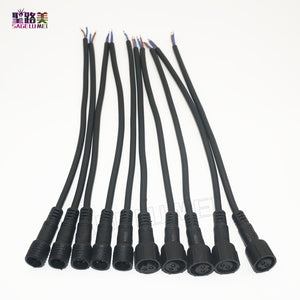 5/10/20/50 pairs Male to Female 2pin 3pin 4pin 5pin led Connector Waterproof IP68 BLACK Cable 20CM Pigtail for LED Strips Light