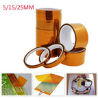 5/15/25mm 33m 100ft Kapton Adhesive Tape BGA High Temperature Heat Resistant Polyimide Gold for Electronic Industry