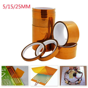 5/15/25mm 33m 100ft Kapton Adhesive Tape BGA High Temperature Heat Resistant Polyimide Gold for Electronic Industry