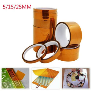 5/15/25mm 33m 100ft Kapton Adhesive Tape BGA High Temperature Heat Resistant Polyimide Gold for Electronic Industry