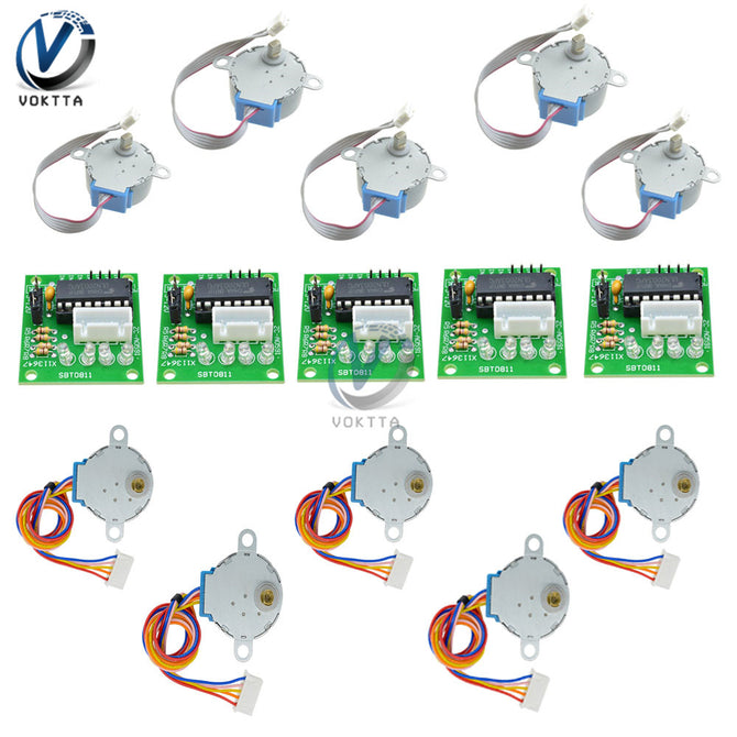 5 Set ULN2003 Driver Board Module + 28BYJ-48 5V/12V Reduction Gear Stepper Motor 4 Phase Step Motor for Arduino DIY Kit