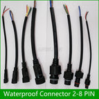 5 pairs Waterproof connector Current 2.4A/4A 5 pin / 6 pin / 7 pin / 8pin with wire cable IP67 female male plug 0.3/0.5 (mm2)