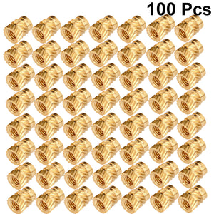 50/100pcs M3 M3*5.7-OD4.6 Thread Knurled Brass Threaded Heat Set Heat Resistant Insert Embedment Nut for 3D Printer accessories