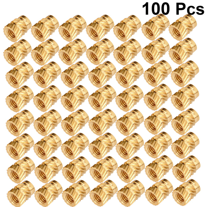 50/100pcs M3 M3*5.7-OD4.6 Thread Knurled Brass Threaded Heat Set Heat Resistant Insert Embedment Nut for 3D Printer accessories