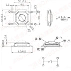 500PCS/2000PCS 4 * 4 * 1.5 Switch 4X4X1.5 Four-pin Copper Micro Key Waterproof 5 * 5 * 1.5 LCD Screen  Free Shipping