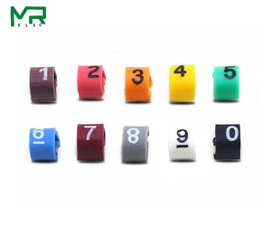 500PCS  EC-0  Colored Cable Wire Marker 0 to 9 For Cable Size 1.5 sqmm Colored