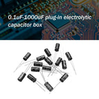500Pcs 0.1UF-1000UF 24 Values Aluminum Electrolytic Capacitors 16-50V Mix Electrolytic Capacitor Assorted Kit with Box