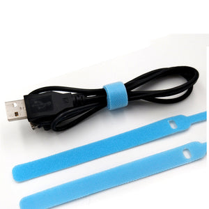 50PCS/Set Candy Color Data Cable Tie Nylon Hook Loop Cable Wiring Harness Cable Fastener Marker Straps Power Wire Management