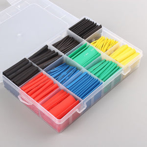 530pcs Polyolefin Heat Shrink Tube Ratio Tubing Insulation Shrinkable Tubes Assortment Electronic 2:1 Wrap Wire Cable Insulated