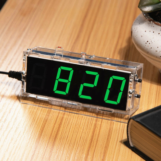 WangDaTao HU-005 Digital Clock Production Kit 51 Single-chip Clock Training Welding Parts DIY Electronic Soldering Starter Kit wholesale bulk price