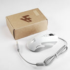 5D 4000 DPI 5V 100mA 4 Buttons LED USB Wired Optical Gaming Mouse White Orange