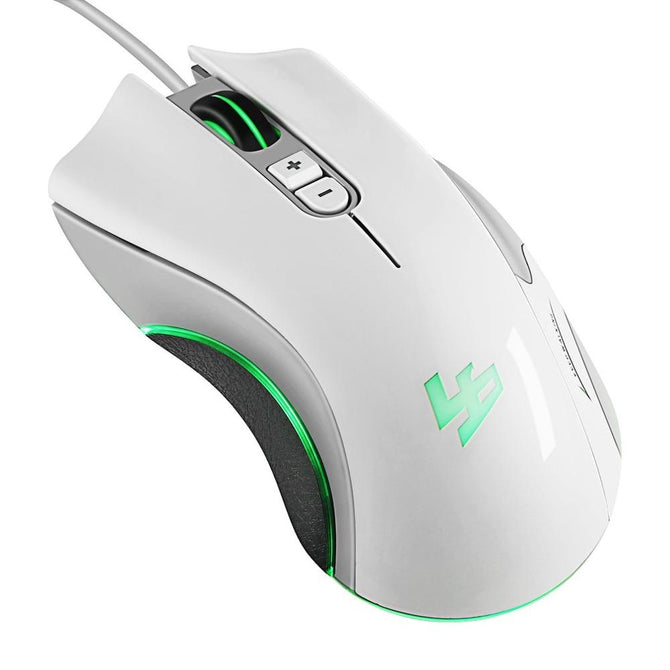 5D 4000 DPI 5V 100mA 4 Buttons LED USB Wired Optical Gaming Mouse White Orange