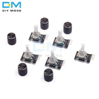 5PCS KY-040 360 Degrees Rotary Encoder Module For Arduino Development Board Brick Switch With Pins With Half Shaft Hole Caps
