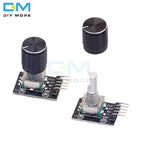 5PCS KY-040 360 Degrees Rotary Encoder Module For Arduino Development Board Brick Switch With Pins With Half Shaft Hole Caps