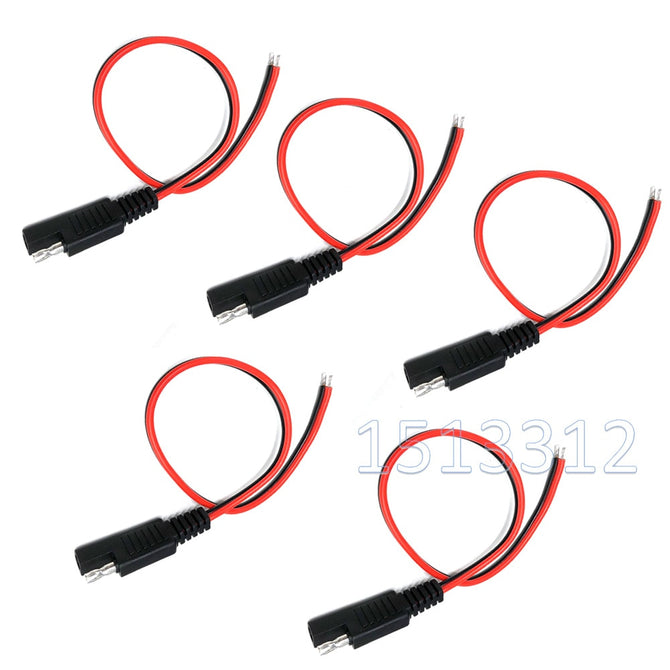 5PCS SAE Power Automotive Extension Cable 18AWG 300mm Solar Battery Plug Wire SAE Cable for Solar Battery, Car Battery
