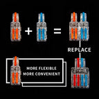 5Pcs Mini Fast Wire Connector Universal Wiring Cable Connector Push-in Conductor Terminal Lamp Enclosure2/3/4/5 color handle