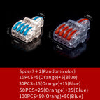 5Pcs Mini Fast Wire Connector Universal Wiring Cable Connector Push-in Conductor Terminal Lamp Enclosure2/3/4/5 color handle