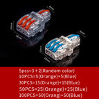 5Pcs Mini Fast Wire Connector Universal Wiring Cable Connector Push-in Conductor Terminal Lamp Enclosure2/3/4/5 color handle