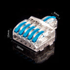 5Pcs Mini Fast Wire Connector Universal Wiring Cable Connector Push-in Conductor Terminal Lamp Enclosure2/3/4/5 color handle