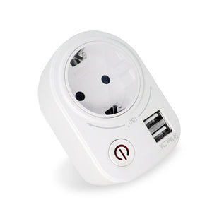 5V 2.1A Electric Dual USB Charger Adapter EU Plug Intelligent Plug-in Wall Socket Charging Power Switch Outlet Home Travel hot