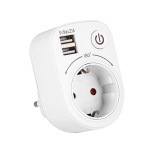 5V 2.1A Electric Dual USB Charger Adapter EU Plug Intelligent Plug-in Wall Socket Charging Power Switch Outlet Home Travel hot
