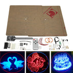 Flat POV 64 LED Rotating Advertising Light DIY LED Flash Kit Electronic Creative LED Production wholesale bulk price