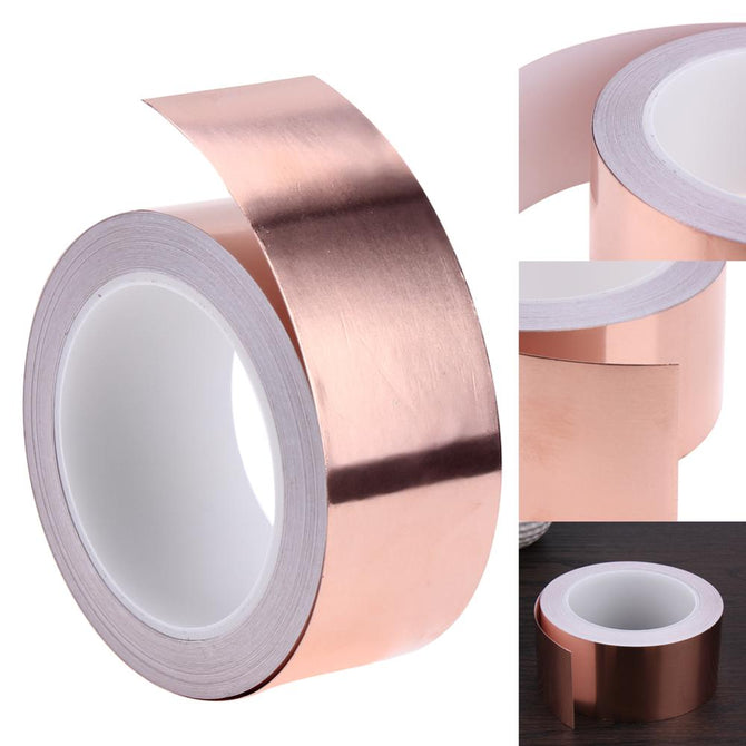 6/10/50mm Width 20M Single Side Repair Tape Adhesive Conductive Copper Foil Tape EMI Shielding Heat/Cold Resist Copper Foil Tape