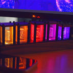 LED RGB Pseudo Glow Tube Digital Clock Nordic Style Desktop Assembly Walnut Decoration wholesale bulk price