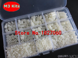 780pcs M2 M2.5 M3 Nylon M-F Hex Standoff Spacers /Screw /Nut / Washer Assortment Kits with Plastic Box Set