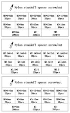 780pcs M2 M2.5 M3 Nylon M-F Hex Standoff Spacers /Screw /Nut / Washer Assortment Kits with Plastic Box Set