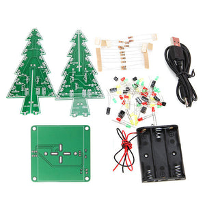 5Pcs Geekcreit® Christmas Tree LED Flash Kit Three Color Version 3D DIY Electronic Learning Kit wholesale bulk price