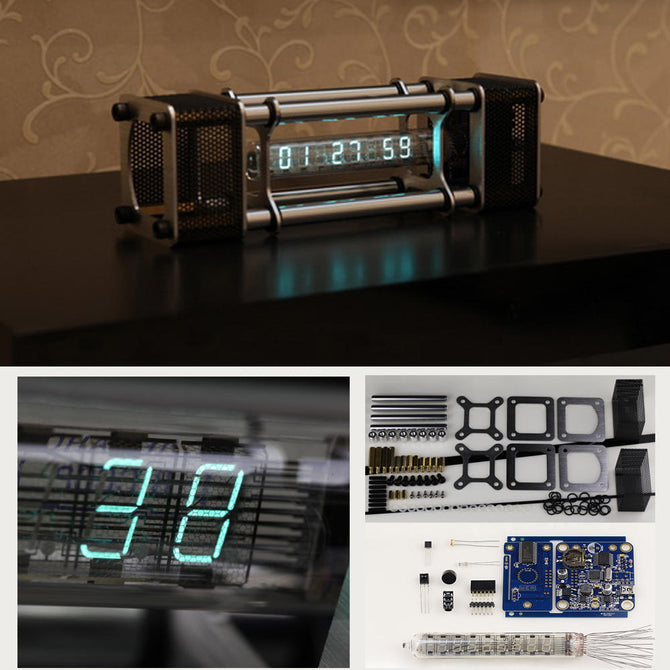 Unassembled IV-18 Fluorescent Tube Clock Kit DIY 6 Digital Display Energy Pillar With Remote Control wholesale bulk price