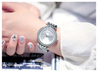 GUOU Watch Fashion Exquisite Quartz Women Watches Top Luxury Band Silver Steel Bracelet Watch Women reloj mujer relogio feminino