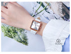 New GUOU Women Watches Fashion Square Watch Women Top Luxury brand Leather Watch Clock relogio feminino reloj mujer saat